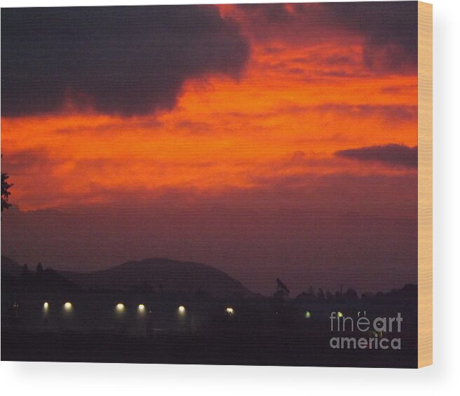 Sunrise Wood Print featuring the photograph Flaming Sunrise II #1 by Jussta Jussta