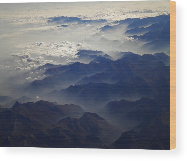 Colette Wood Print featuring the photograph Flying over the Alps in Europe #1 by Colette V Hera Guggenheim