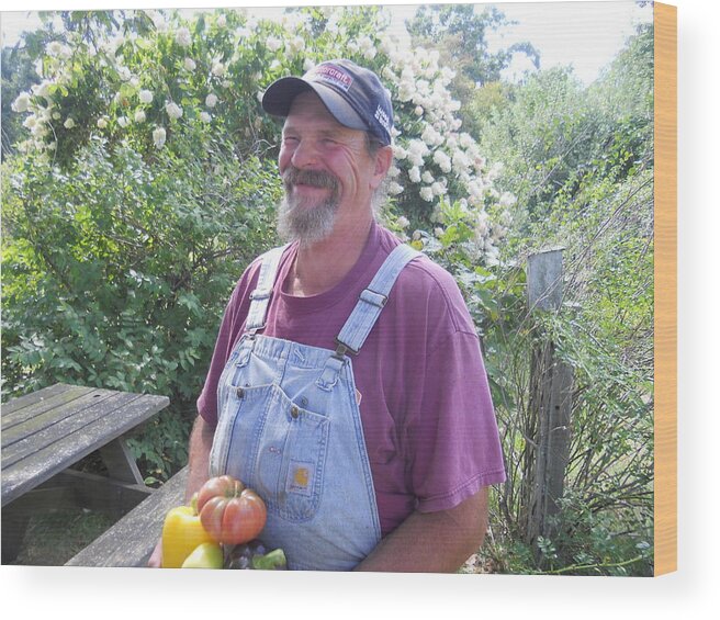 Man Wood Print featuring the photograph Happy Farmer Gardener by Diannah Lynch