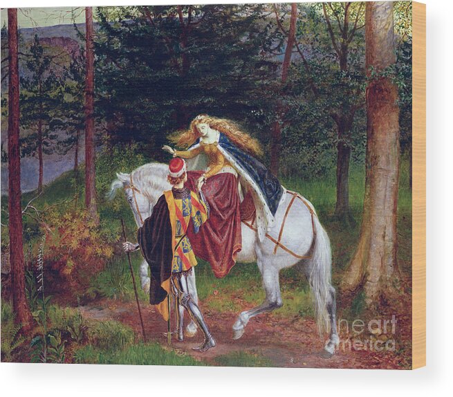 Horse Wood Print featuring the painting La Belle Dame Sans Merci by Walter Crane