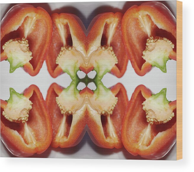 Red Bell Pepper Wood Print featuring the photograph Red Bell Pepper #1 by Silvia Otte