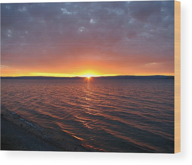Ulaanbaatar Wood Print featuring the photograph Sunrise at Lake Khuvsgul #1 by Diane Height