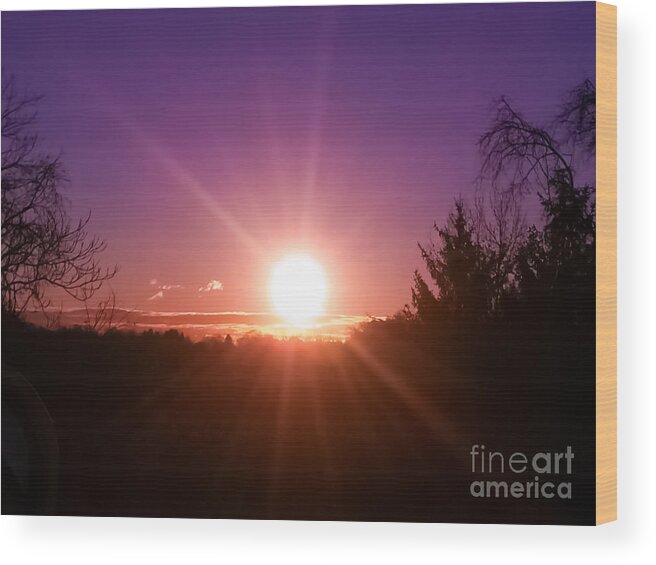 Sunrise Wood Print featuring the photograph Sunrise #1 by Charlie Cliques