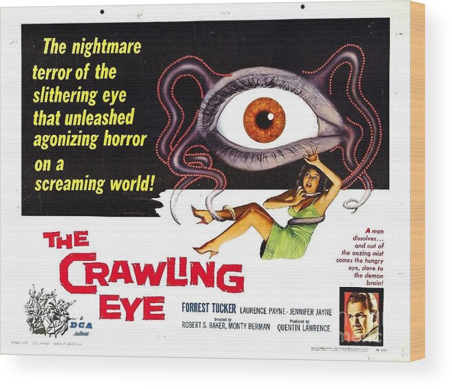 Vintage Wood Print featuring the photograph The Crawling Eye by Action