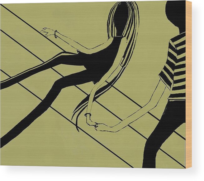 Fineartamerica.com Wood Print featuring the painting The First Touch Number 1 #1 by Diane Strain