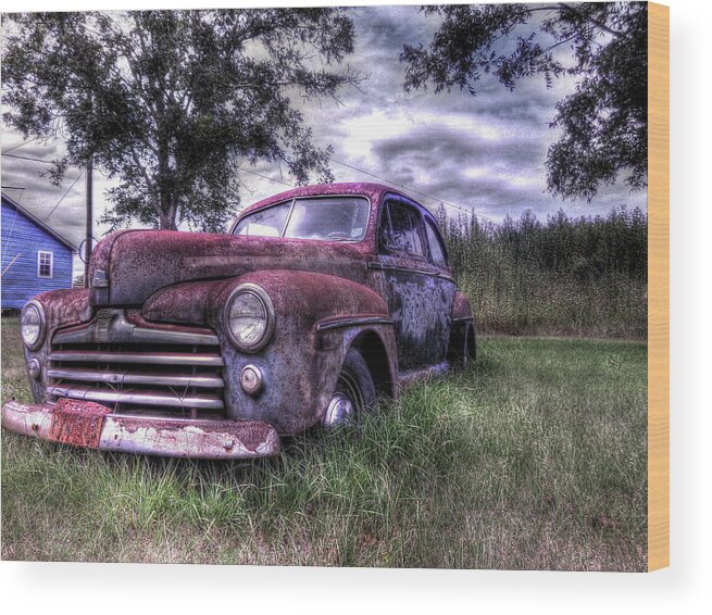 1940s Wood Print featuring the photograph 1940s Ford Super Deluxe 8 by Micah Goff