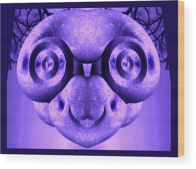 Purple Wood Print featuring the digital art 1st. Generation by Mary Russell