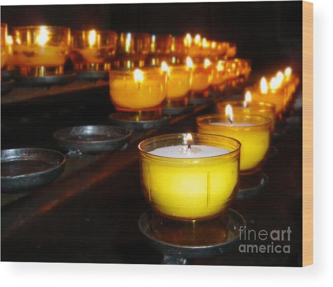 Holiday Wood Print featuring the photograph Church Candles #2 by Henrik Lehnerer