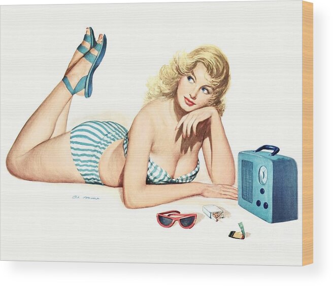  Pinup Poster Wood Print featuring the photograph Esquire Pin Up Girl #3 by Action