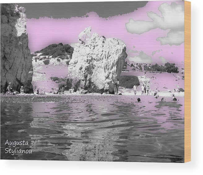 Augusta Stylianou Wood Print featuring the digital art Aphrodite's Birth Place #3 by Augusta Stylianou