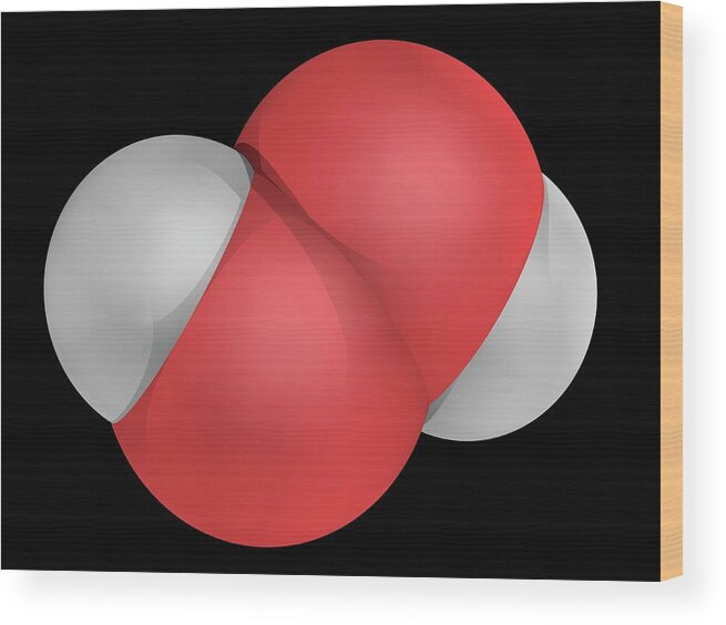 Artwork Wood Print featuring the photograph Hydrogen Peroxide Molecule #3 by Laguna Design/science Photo Library