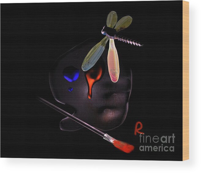 Dragonfly Wood Print featuring the digital art Palette by A R
