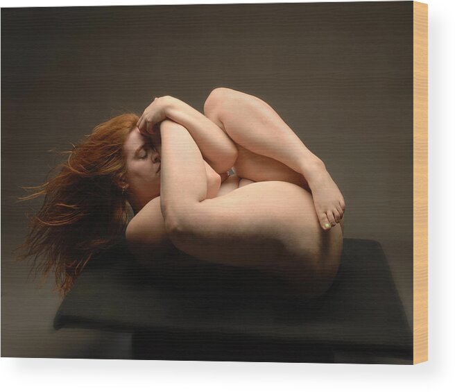 Full Figured Wood Print featuring the photograph 4591 Full Figured Nude by Chris Maher