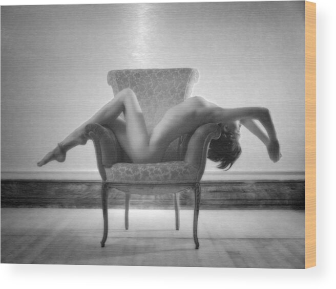 Infrared Nude Wood Print featuring the photograph 5185 The Dreaming Chair by Chris Maher