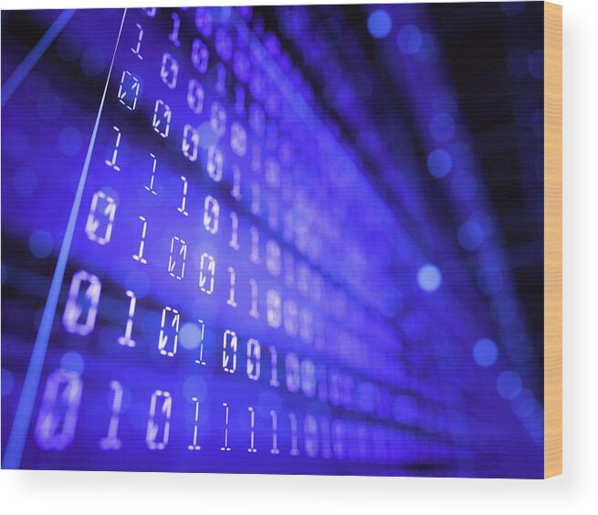 Artwork Wood Print featuring the photograph Binary Code by Ktsdesign/science Photo Library