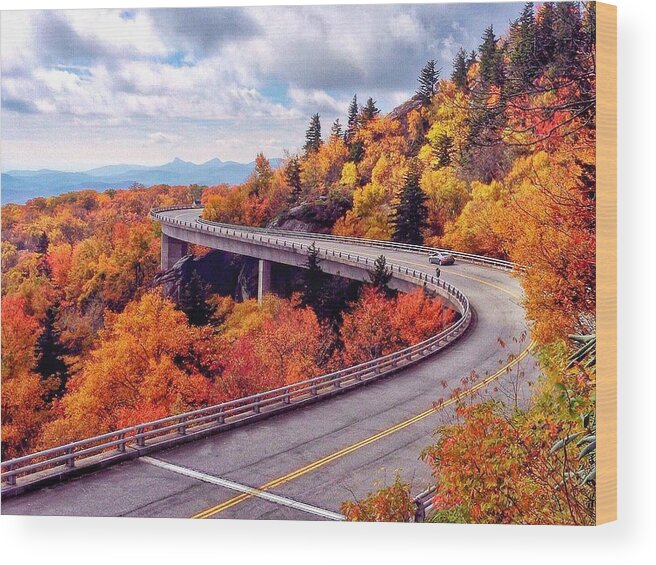 Blue Ridge Parkway Wood Print featuring the photograph A Colorful Ride Along The Blue Ridge Parkway by Chris Berrier