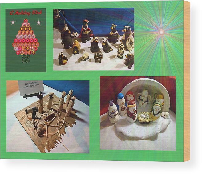 Nativity Wood Print featuring the photograph A Holiday Wish Triptych by Nick Kloepping