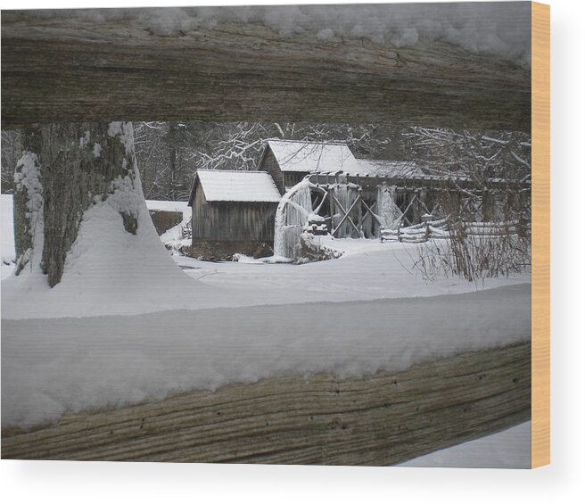 Mabry Mill Wood Print featuring the photograph A Mabry Mill Winter by Diannah Lynch