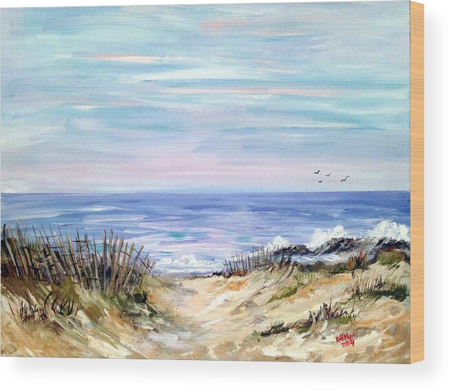 Beach Painting Wood Print featuring the painting Where the Waves Are by Dorothy Maier