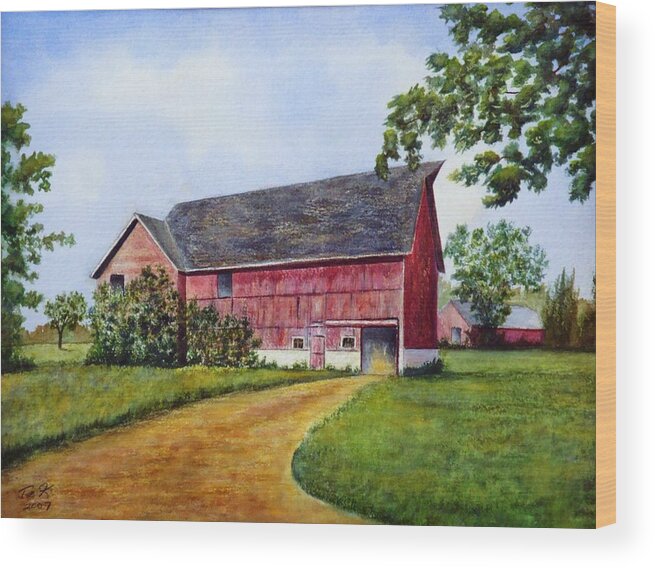 Landscape Wood Print featuring the painting A Proud Past by Thomas Kuchenbecker