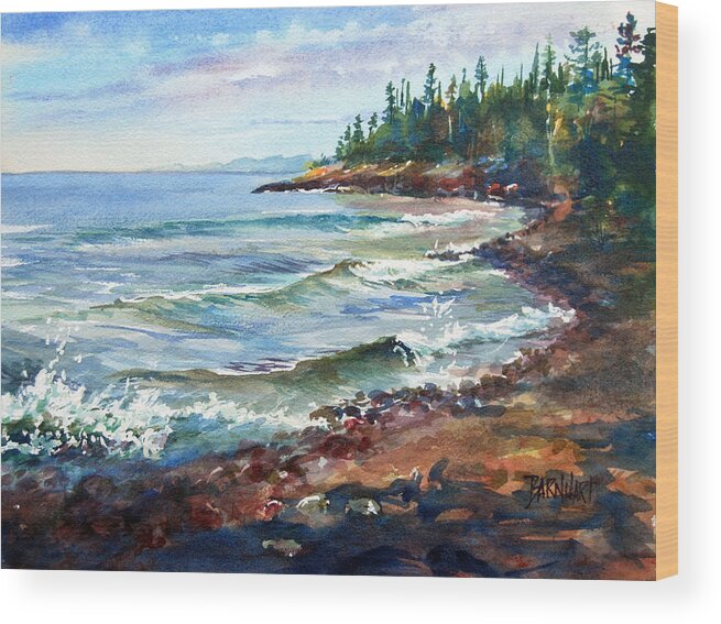 Lake Superior Wood Print featuring the painting A Superior Morning by Duane Barnhart