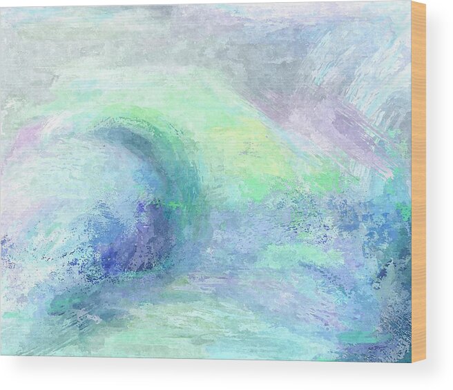 Oil Wood Print featuring the painting Abstract Breaking Wave by Stephen Jorgensen