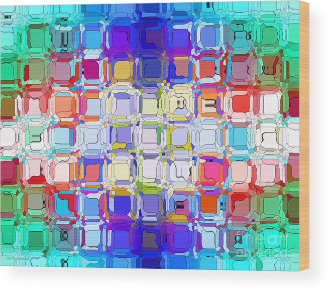 Abstract Color Blocks Wood Print featuring the digital art Abstract Color Blocks by Anita Lewis