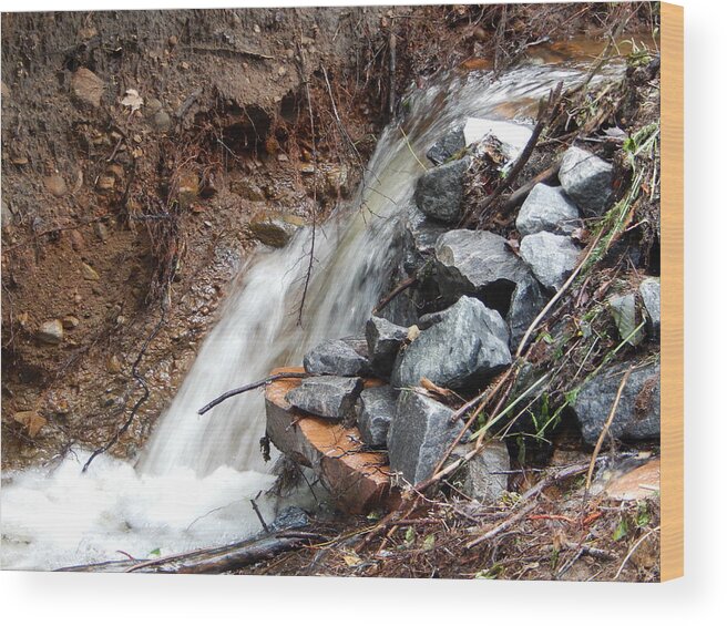 Rocks Wood Print featuring the photograph After The Rain Storm by Betty-Anne McDonald