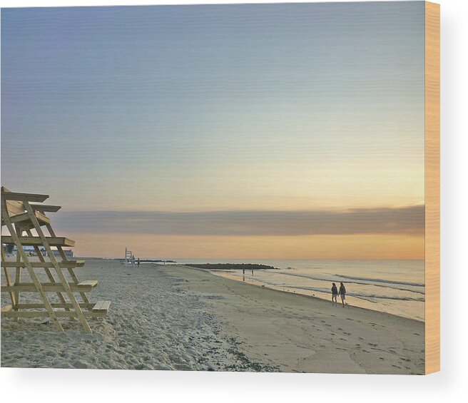 Sunrise Wood Print featuring the photograph An ordinary summer day begins by Ellen Paull