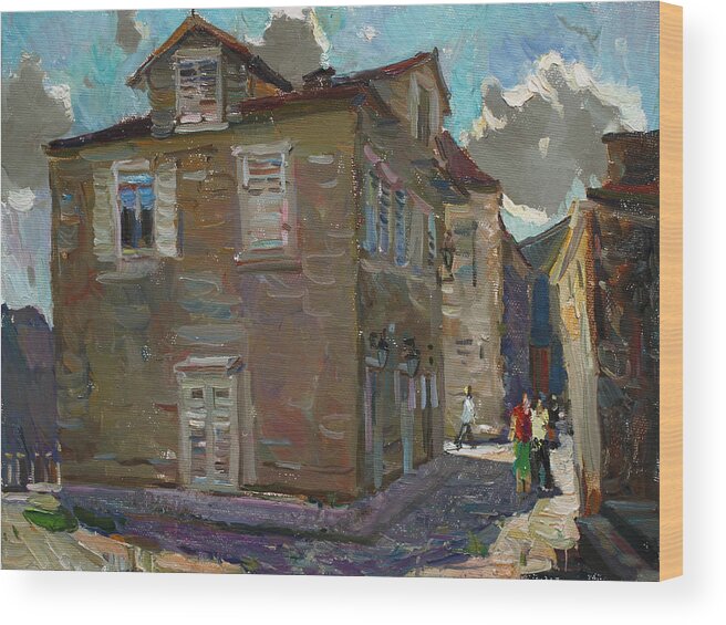 Montenegro Wood Print featuring the painting Ancient house in Perast by Juliya Zhukova