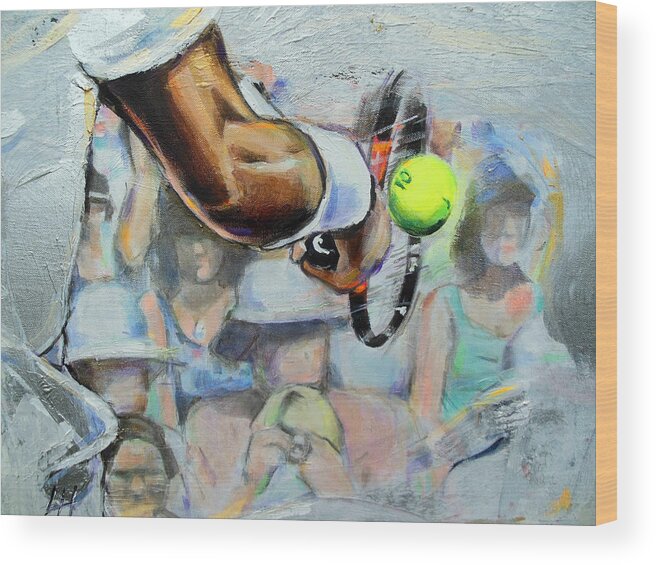 Andy Murray Wood Print featuring the painting Andy Murray - Wimbledon 2013 by Lucia Hoogervorst