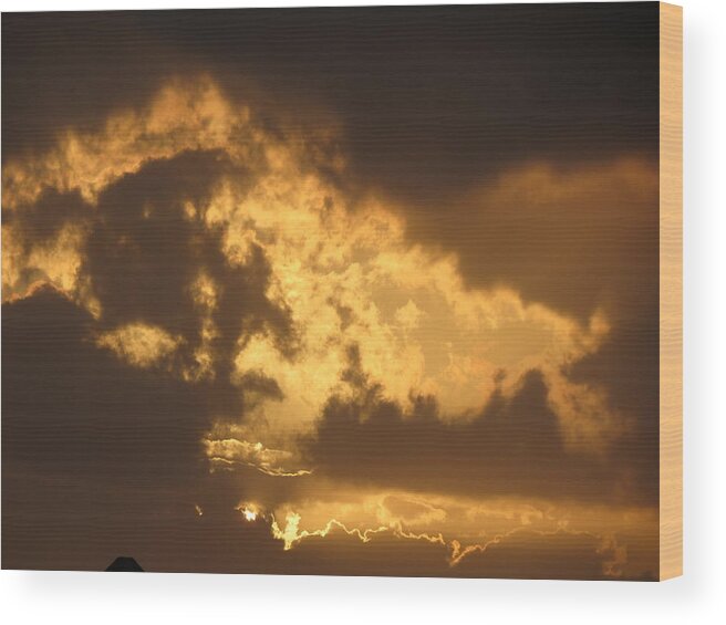 Nature Wood Print featuring the photograph Angry Evening Sky by Fortunate Findings Shirley Dickerson