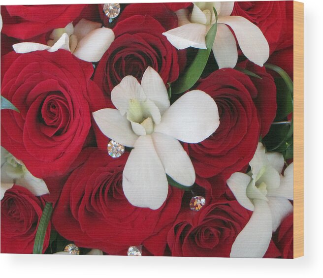 Red Roses Wood Print featuring the photograph Anniversary by Tikvah's Hope