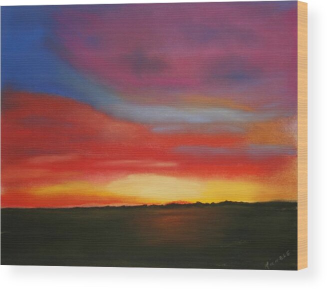 Sunset Wood Print featuring the pastel Arizona Sunset by Michele Turney