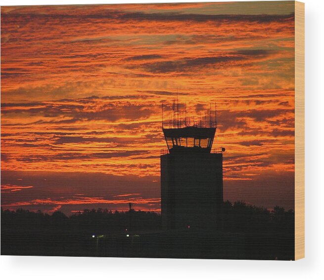 Air Traffic Control Wood Print featuring the photograph ATC Tower 001 by Phil And Karen Rispin