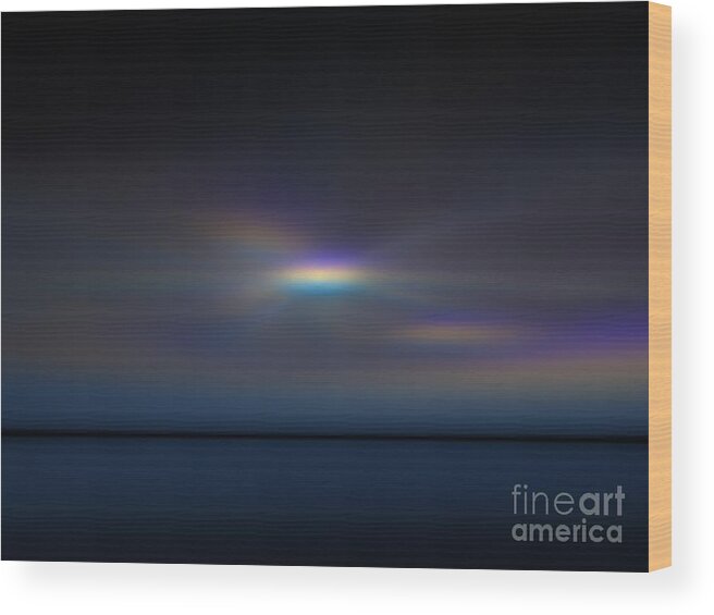 Abstract Wood Print featuring the digital art Aurora Sunset by Peter R Nicholls