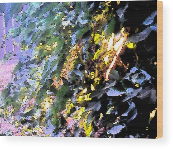 Leaf Wood Print featuring the digital art Autumn Sun On Leaves by Eric Forster
