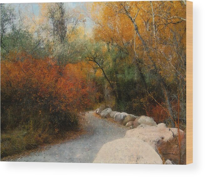 Autumn Wood Print featuring the digital art Autumns Glow Painterly by Ernest Echols