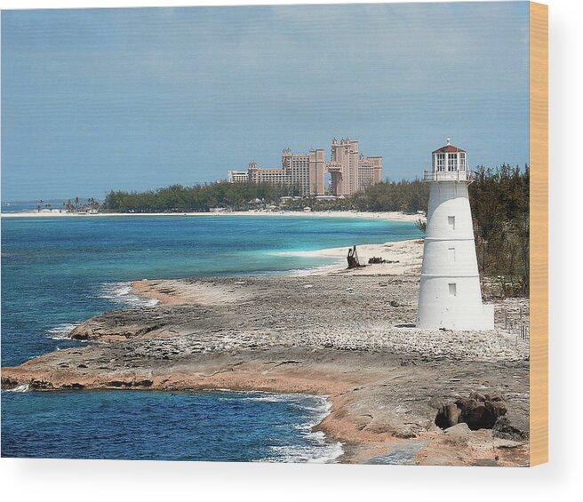 Paradise Island Wood Print featuring the photograph Bahamas Lighthouse by Julie Palencia