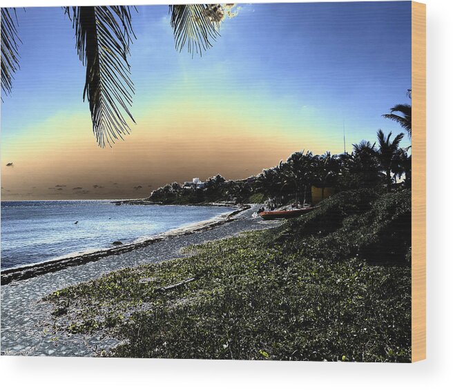 Beach Wood Print featuring the photograph Bahia Luna Media by Jessica Levant