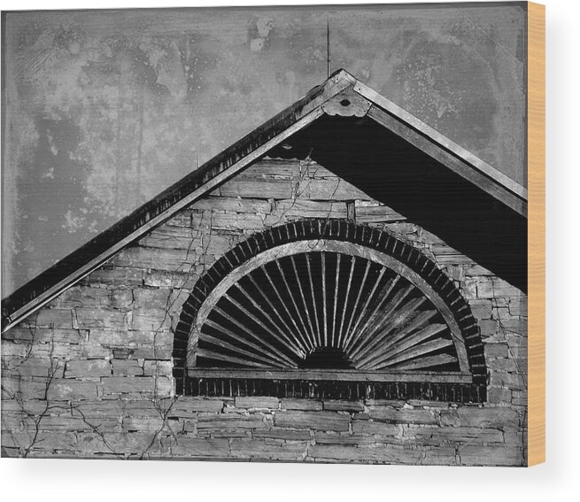 Skompski Wood Print featuring the photograph Barn Detail - Black and White by Joseph Skompski