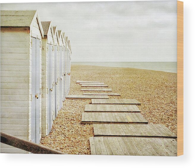 Beach Hut Wood Print featuring the photograph Beach Huts by Larigan - Patricia Hamilton