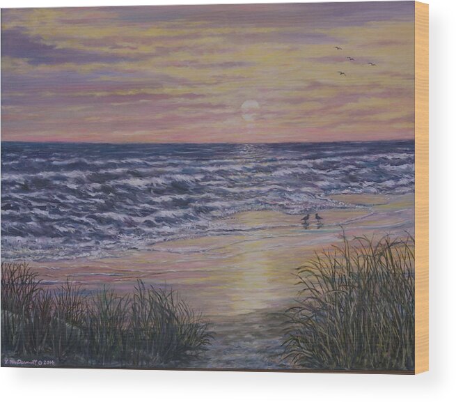 Sea Wood Print featuring the painting Beach Razzle Dazzle 2 by Kathleen McDermott