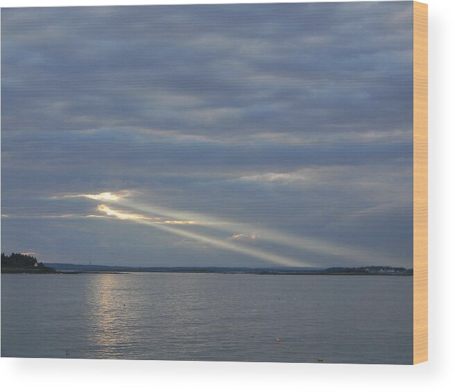 Seascape Wood Print featuring the photograph Beacons of Light by Jean Goodwin Brooks