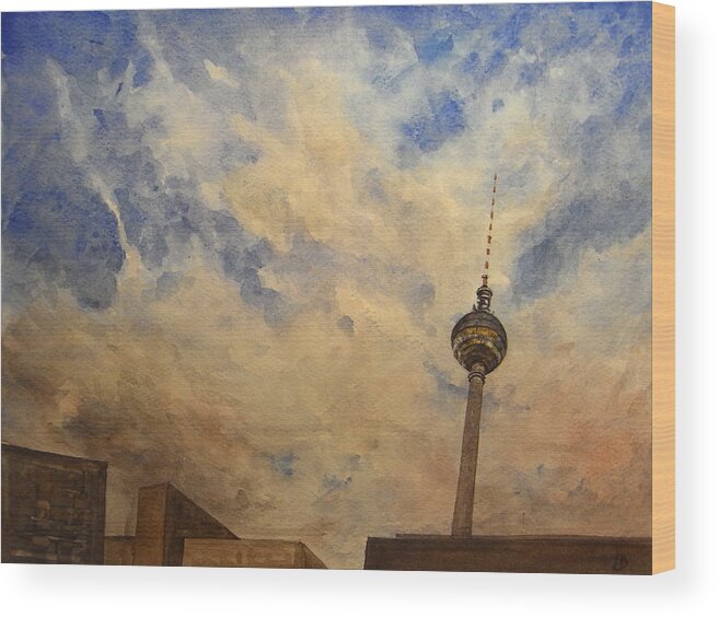 Alexander Wood Print featuring the painting Berliner Sky by Juan Bosco