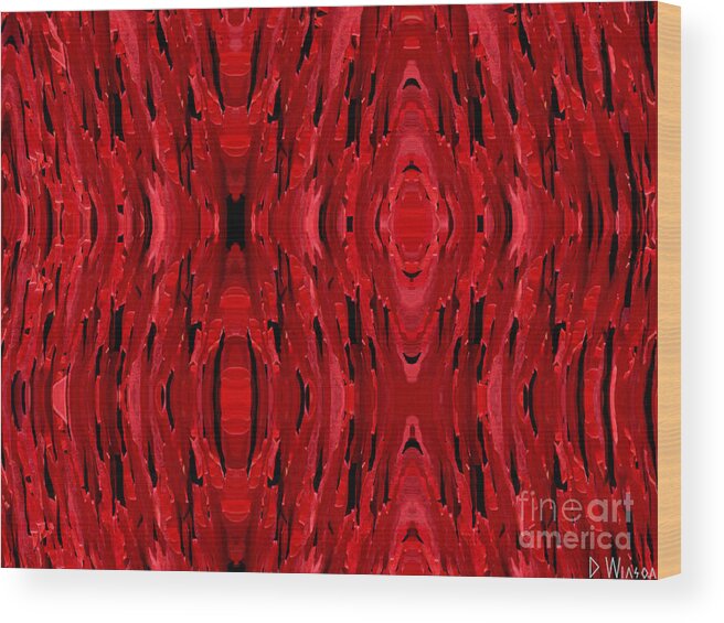 Texture Wood Print featuring the painting Blood Revenge-mechanical- Imaginary Texture by David Winson