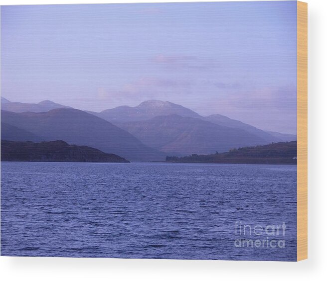 Loch Broom Wood Print featuring the photograph Blue Dawn Over Loch Broom 2 by Joan-Violet Stretch