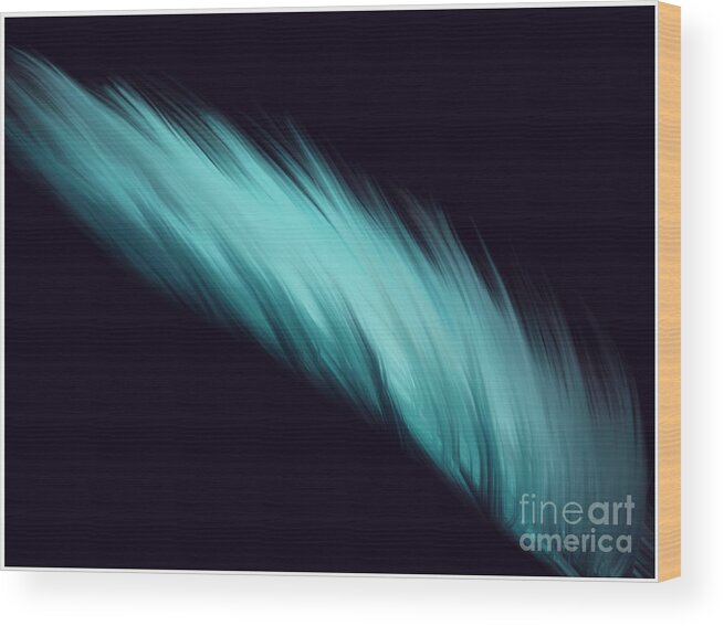 Pastel Wood Print featuring the painting Blue Feather by Barefoot Bodeez Art