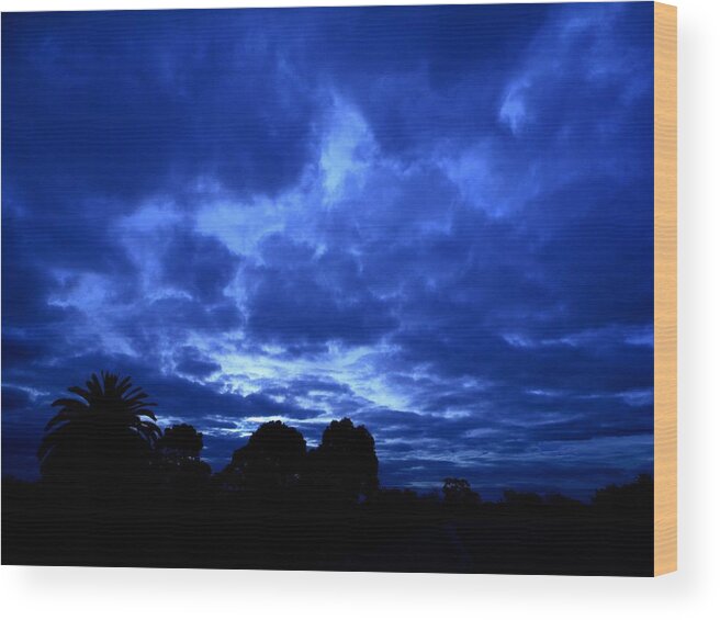 Blue Wood Print featuring the photograph Blue Storm Rising by Mark Blauhoefer