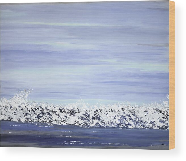 Costal Wood Print featuring the painting Blue Wave by Tamara Nelson